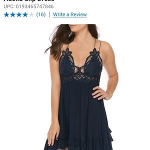 Free People Navy Adella Slip Dress